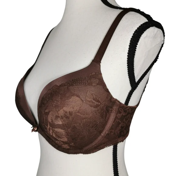 Victoria’s Secret Body by Victoria Push-Up Lace Bra Brown VS Push-Up Bra 34D - Picture 3 of 7
